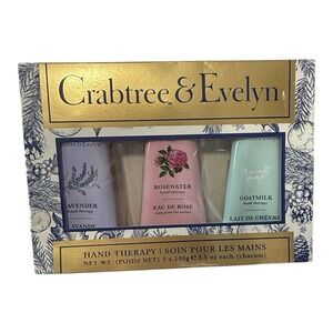 Crabtree‎ And Evelyn Hand Therapy NEW Pack Of 3 Goatmilk Rosewater Lavender